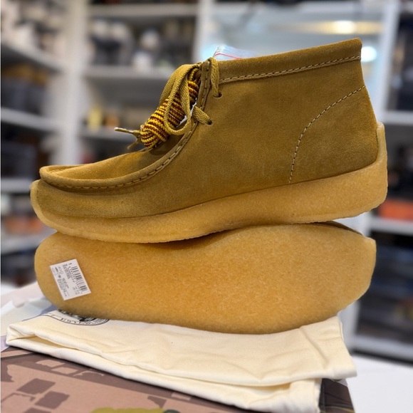 Clarks Mustard Suede Rossendale Shoes main image 11